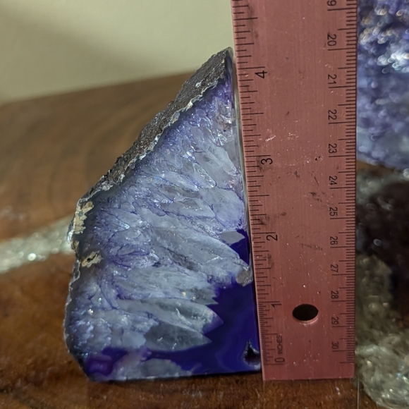 Brazilian Agate Geode Sections Set of 5 Purple Dyed - Picture 13 of 16